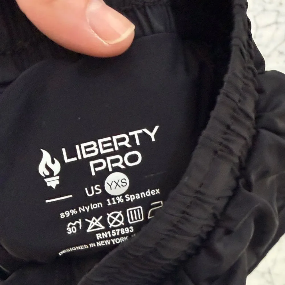 Liberty pro Black Butterfly Shorts XS 6Y Athletic Ruffle Drawstring